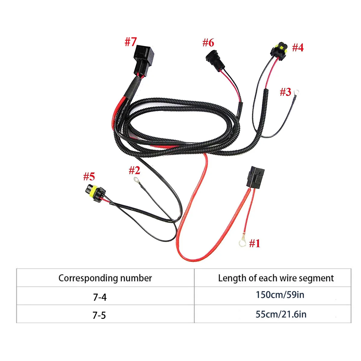 Auto-Nebelscheinwerfer-Relaiskabelbaum HID 9005 9006 H11 880 Relaisadapter Verlängerungskabel 40A LED- und Halogen-Nebelscheinwerfer-Anschluss – Detail 1