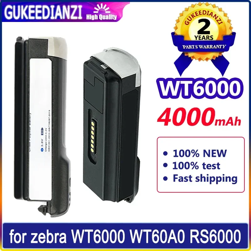 4000mAh GUKEEDIANZI Battery for zebra WT6000 WT60A0 RS6000 BT000262A01 BTRY-NWTRS-33MA-01 Big Power bateria