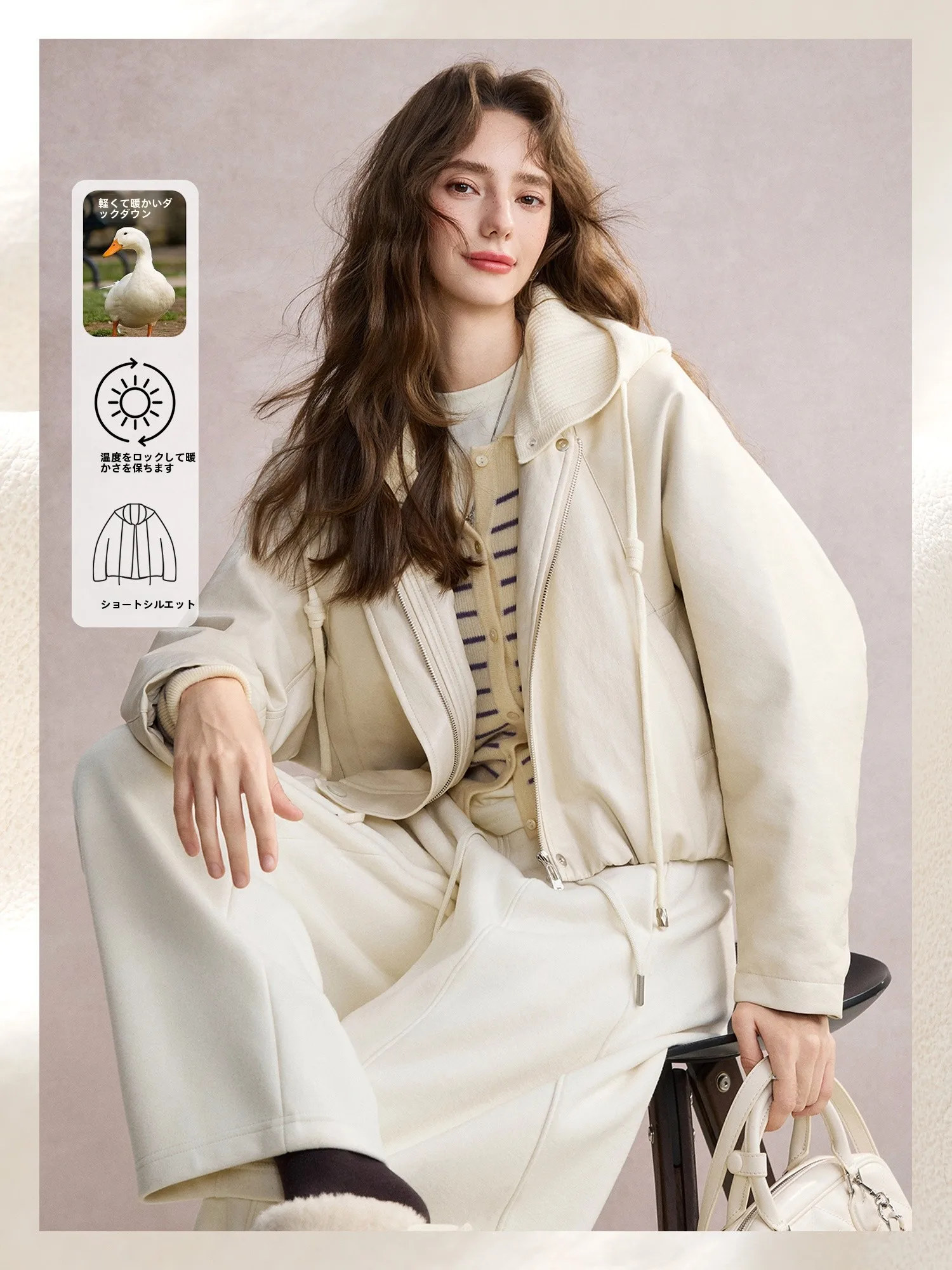 

Highly Puffy Du down Jaet Removable Hooded Leather Coat Warmth Winter Outerwear for Women Pumpkin Valley Rosenberg Holiday