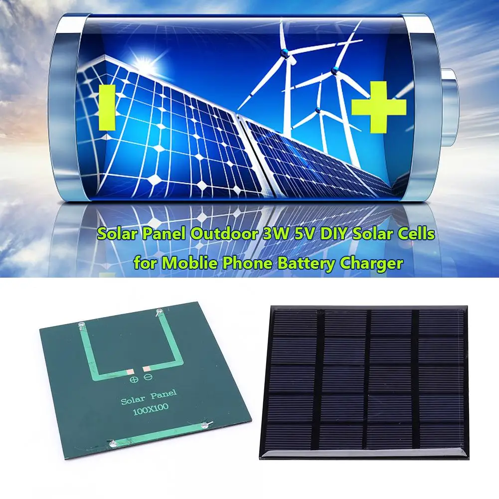 Solar Panel Outdoor 3W 5V DIY Solar Cells for Moblie Phone Battery Charger