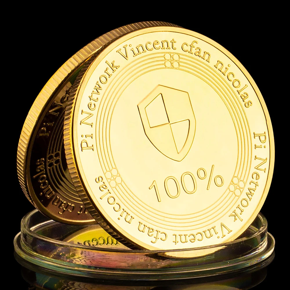 Gold Plated Pi Network Vincent Cfan Nicolas Crypto Coin Collectible Souvenir Gift Commemorative Coin