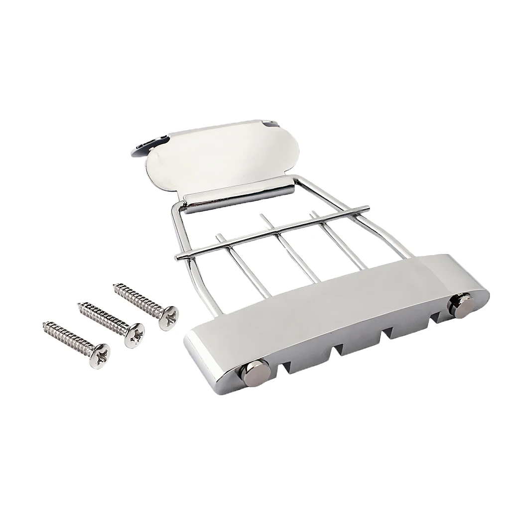 4 String Archtop Bass Guitar Tailpiece Sturdy Zinc Alloy Trapeze Bridge for Jazz Bass Setup and Cigar Box