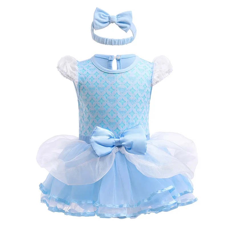 Summer Infant Baby Girls Princess Party Tutu Dress Princess Snow White Aurora Belle Cinderella Birthday Costumes Baby Kids Dress