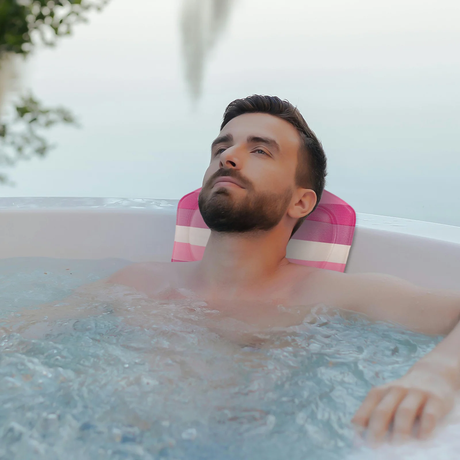 

Подушка для ванны с дизайном присоски Подушка для подголовника ванны Удобная поддержка для расслабления шеи и головы в спа или