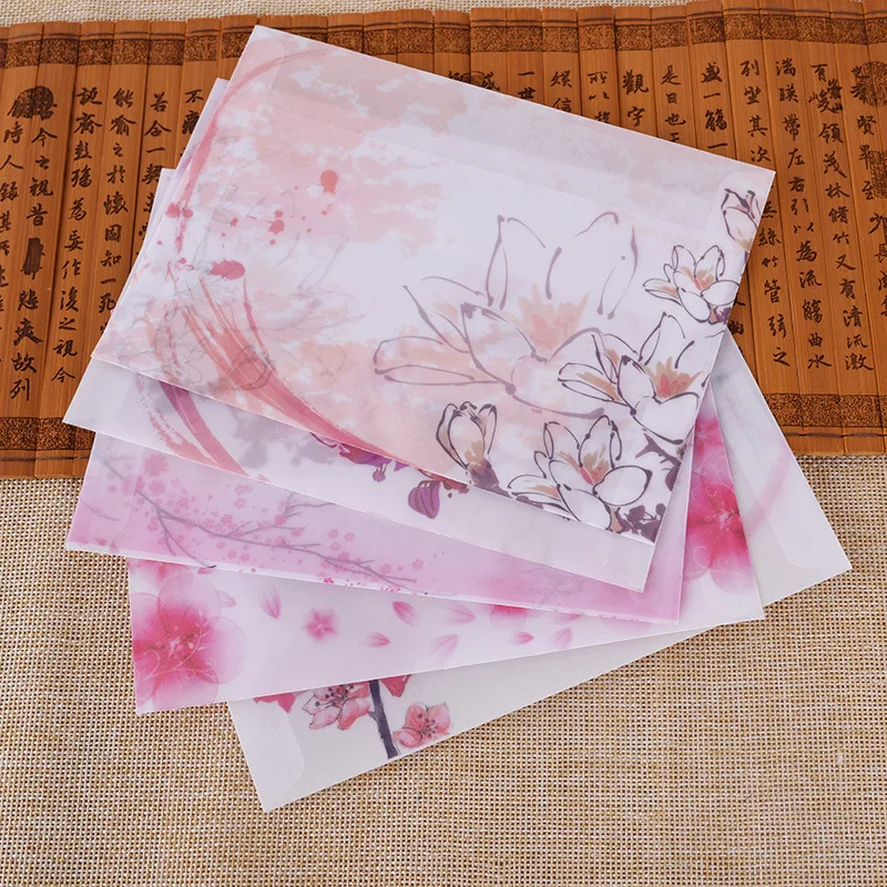 20 Pcs / Pack Translucent Thickened Quality Sulfuric Acid Paper Envelope Antique Style Decorative Envelope Wedding Invitation