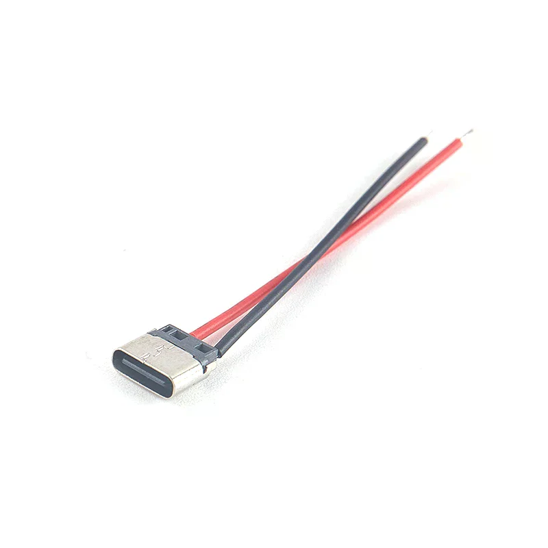 【New】5pcs USB Type-C 2P Welding Wire Female Connector Cable For Mobile Phone Charging