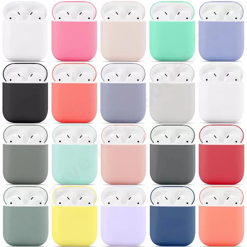 Soft Silicone Case Earphones for Apple Airpods case Bluetooth Wireless Headphone Protective Cover Box for Air pods 1st 2nd gen