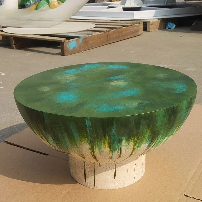 Résine extérieure, siège artistique, fibre de verre, centre commercial, forme spéciale peinte Meichen, créative