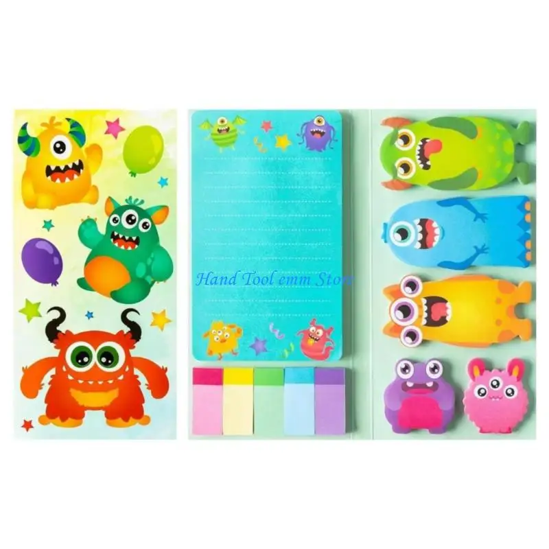 H37F Multipurpose Cartoon Notepads and Adhesive Note Set Animal Theme Note Memo Sheet