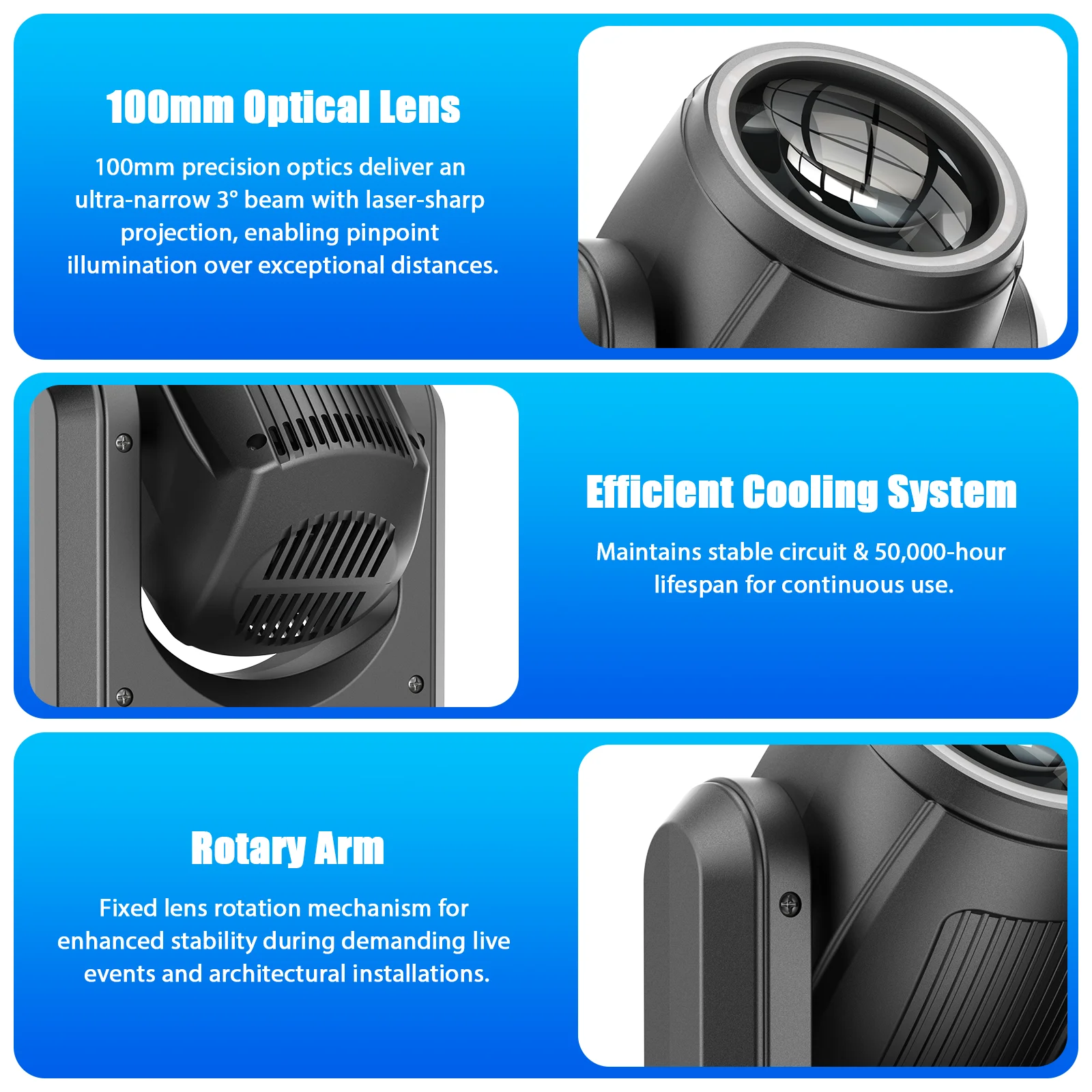 Datewink 150W LED Moving Head Lights RGB Beam Strobe Stage Lighting Effect Projector DMX512 For DJ Disco Party Wedding Nightclub