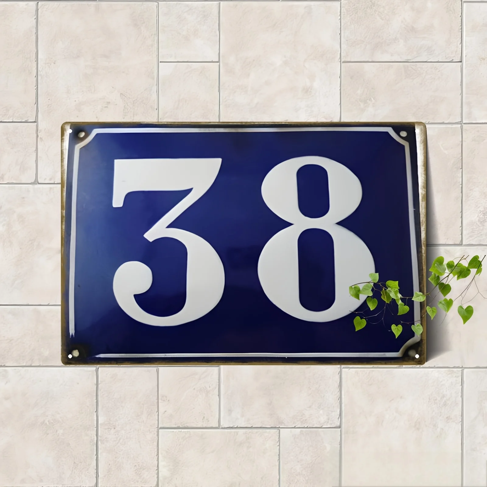 2D Flat - 2D Plane - Durable Construction, Rustic Iron House Number 38 Sign - 8X12 Inches, Easy-To-Read Wall Mounted Metal Addre