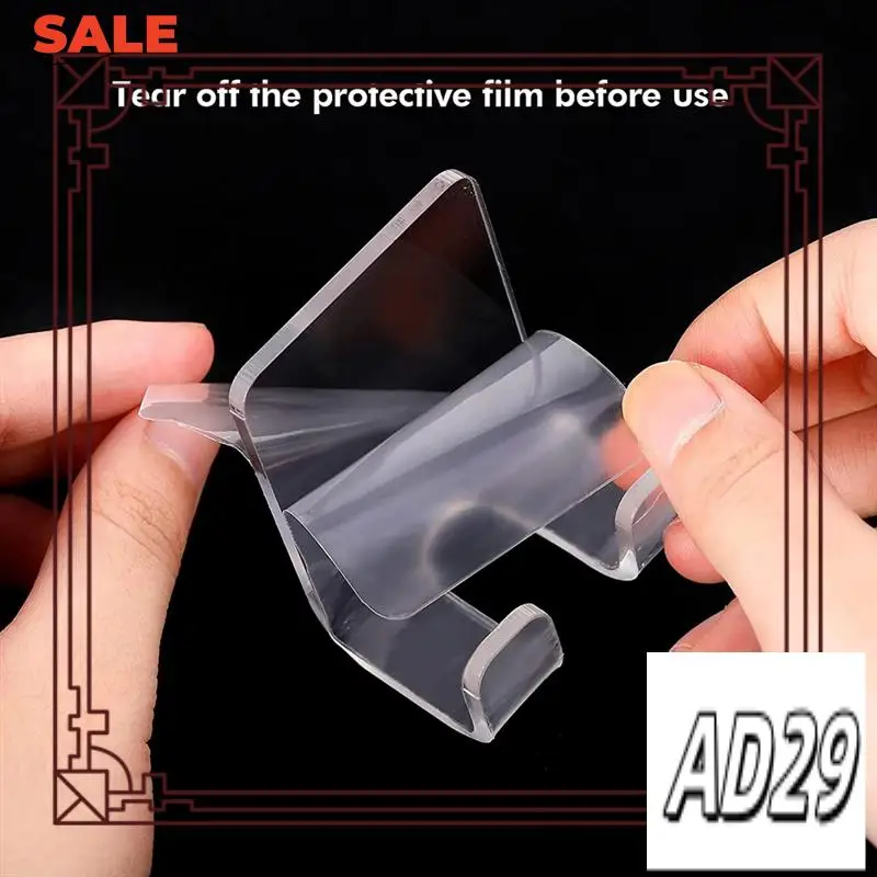 

D9-9 Pieces Acrylic Self Adhesive Razors Holder Hooks Shower Hook For Bathroom Kitchen Organizer Razors Plug Towel (Clear)