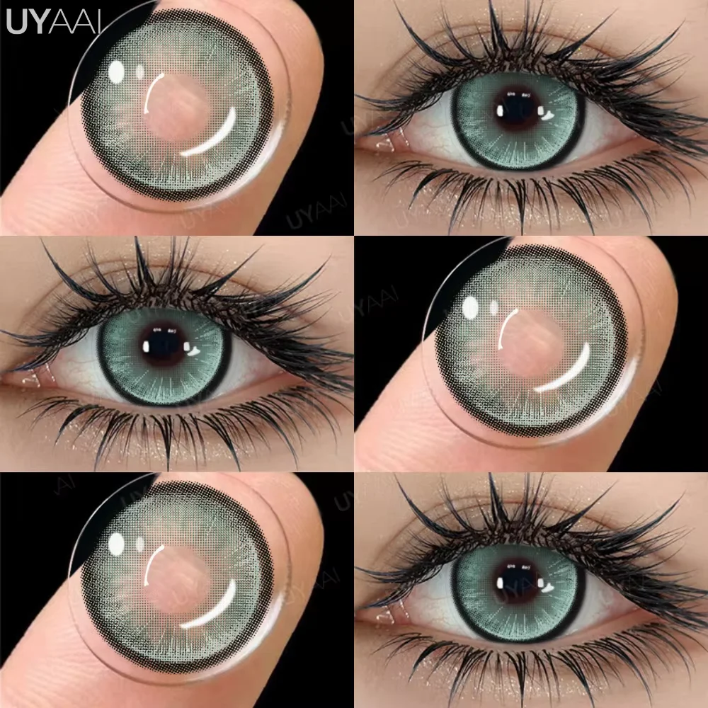 UYAAI Korean Style Fashion Lenses 1 Pair Color Contact Lenses for Eyes y2k Blue Eye Lenses Purple Colored Lenses Colorcon