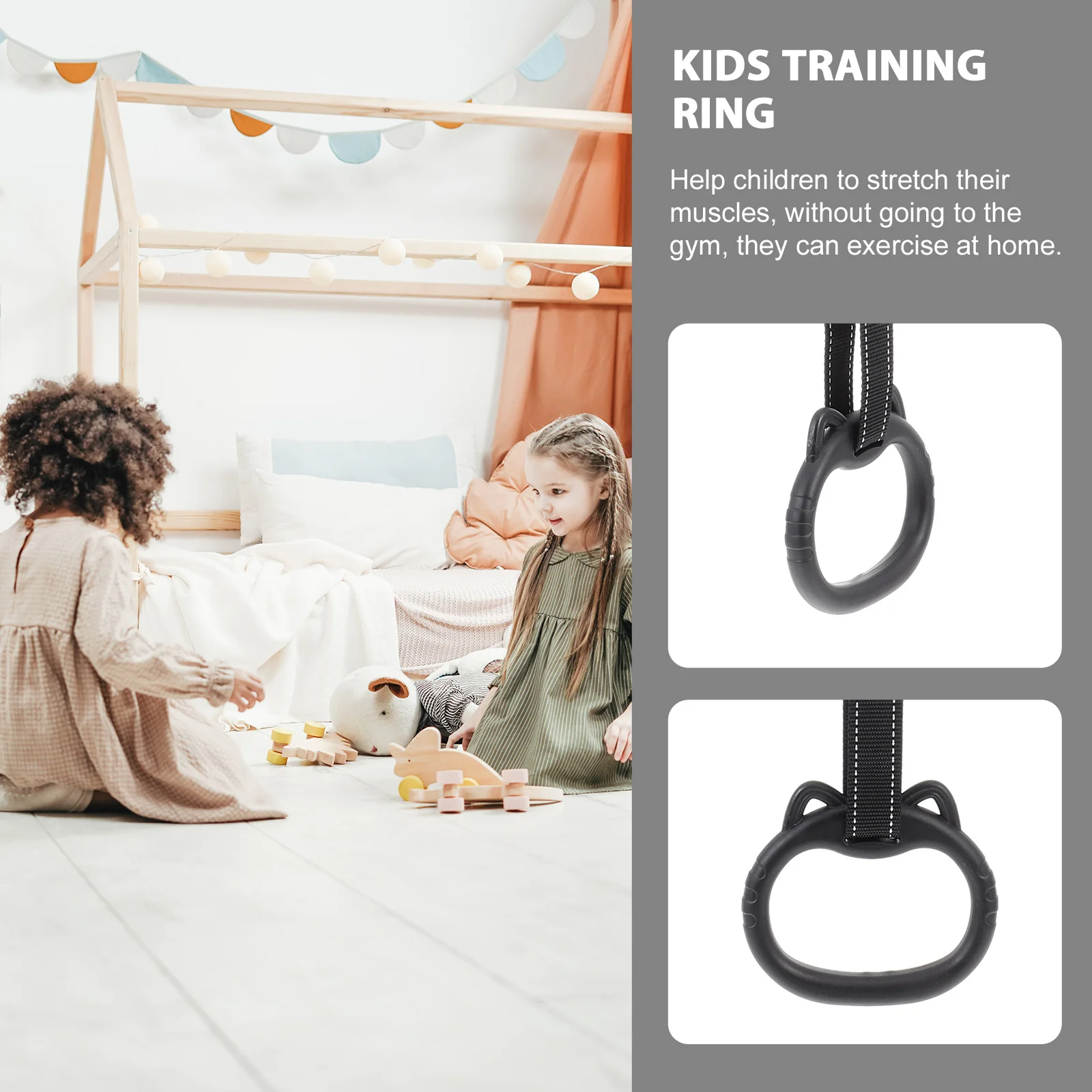 

1 комплект фитнес-колец, черные, легкие, нескользящие для тренировок в тренажерном зале, рук, запястье, предплечье, тренировка, подтягивание, ручка для упражнений для детей