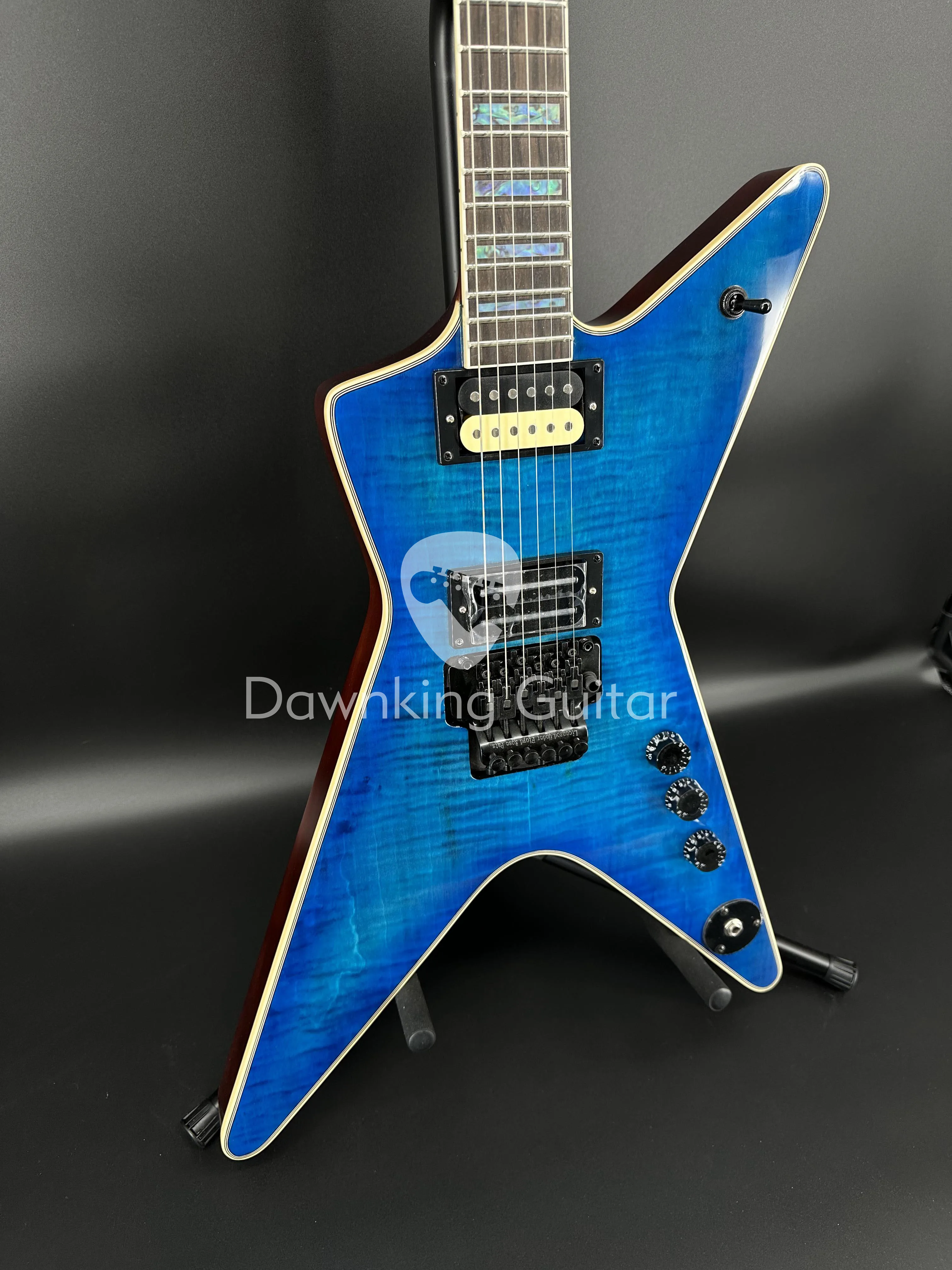 

Washburn Dimebag Blue Electric Guitar Zebra Pickup Abalone Inlaid Fingerboard