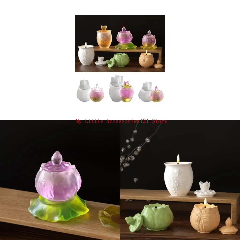 

Large Epoxy Resin Jar Mold Lotuses Flower Cup Silicone Mould Jewelry Tool