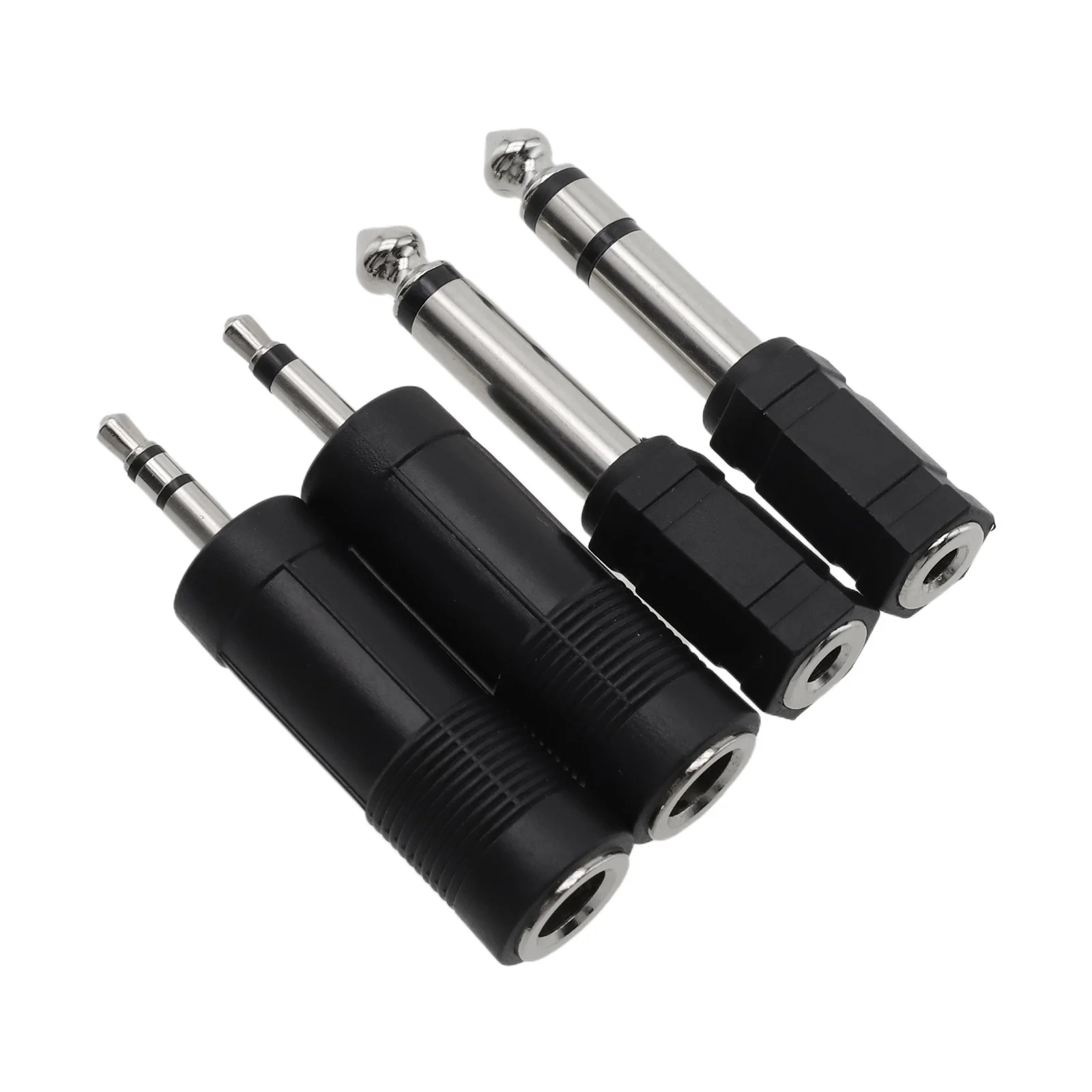4PCS 3.5mm Female Input to 6.35mm Male Output Audio Adaptor for Signal Conversion in Study Living Room and Business Settings