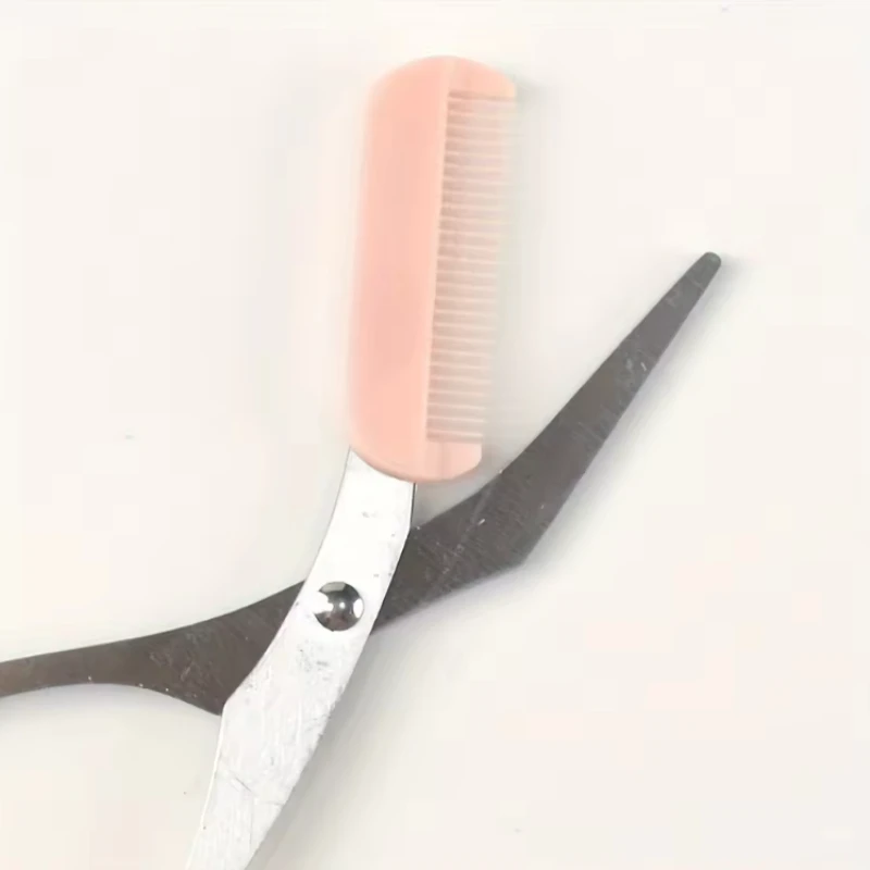 مقص تشذيب الحواجب، مشط مدمج - مصنوع من مادة الفولاذ المقاوم للصدأ، أداة تشذيب دقيقة، مما يجعل حواجب مثالية #3