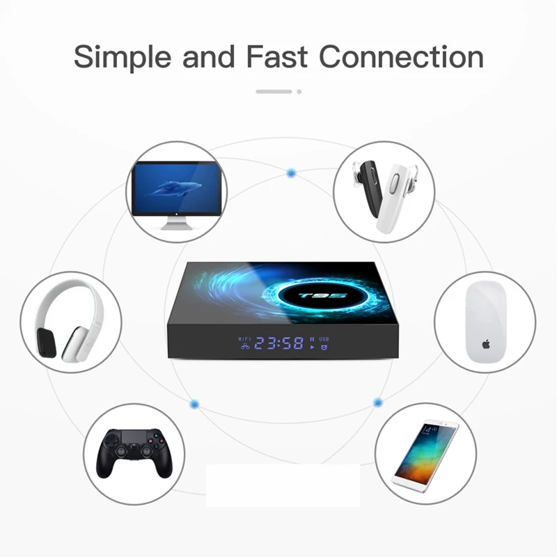 Best-T95 Smart TV Box 6K 2.4G & 5G Wifi Support BT 6K 32Gb 4K Quad Core Android 10 Set-Top Box Media Player(EU Plug)