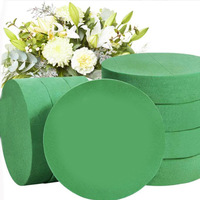 10PCS Green Floral Foam round Brick Dry Artificial Flower Mud DIY Flower Arrangement Kit for Home Decor