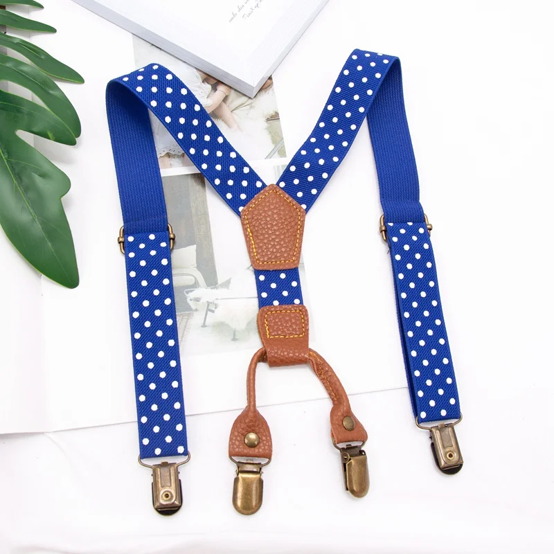 Bretelle Elastiche per Bambini a Y con 4 Clip, Regolabili, per Pantaloni, Accessori Moda per Feste