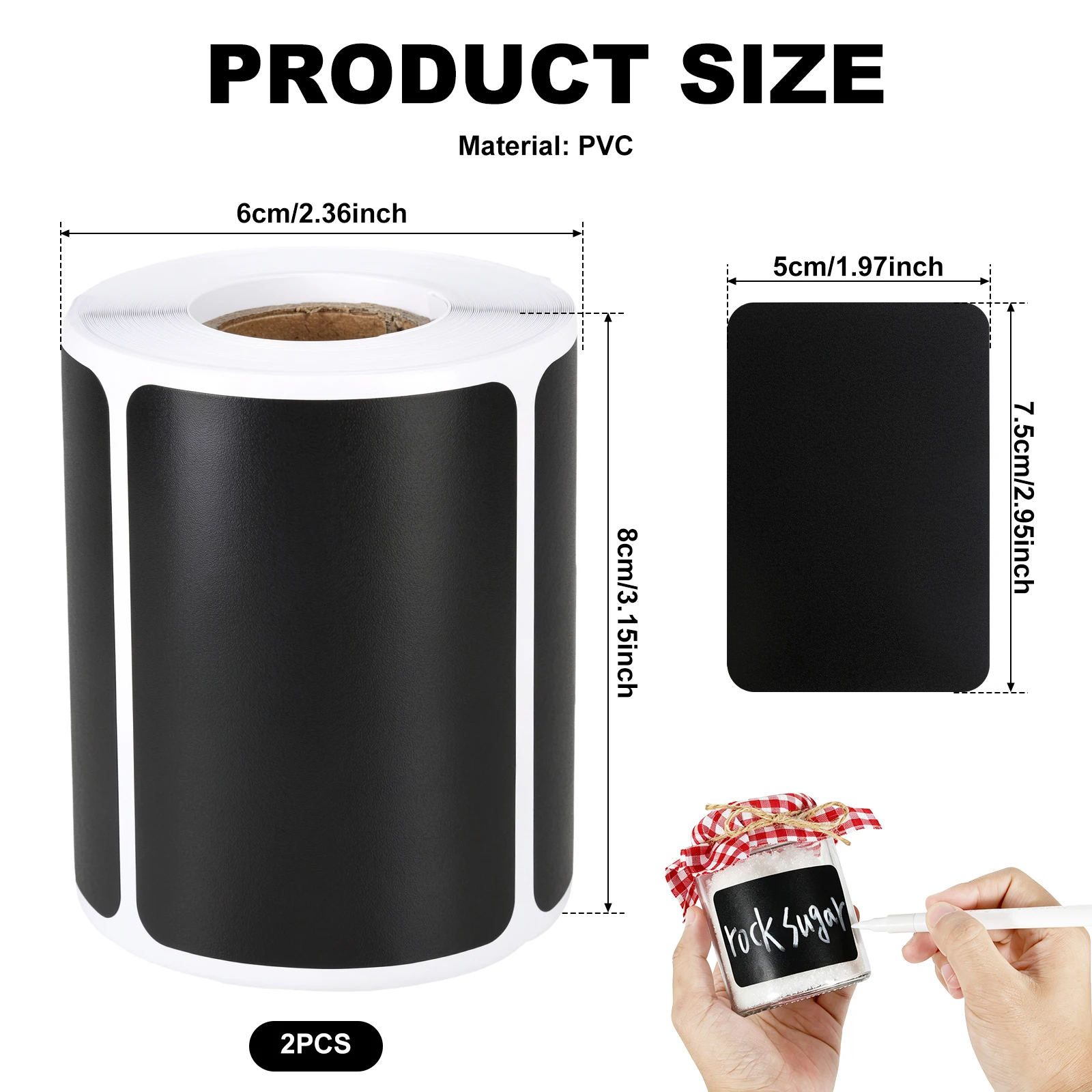 2 Pcs Rectangle Labels Stickers 1.97