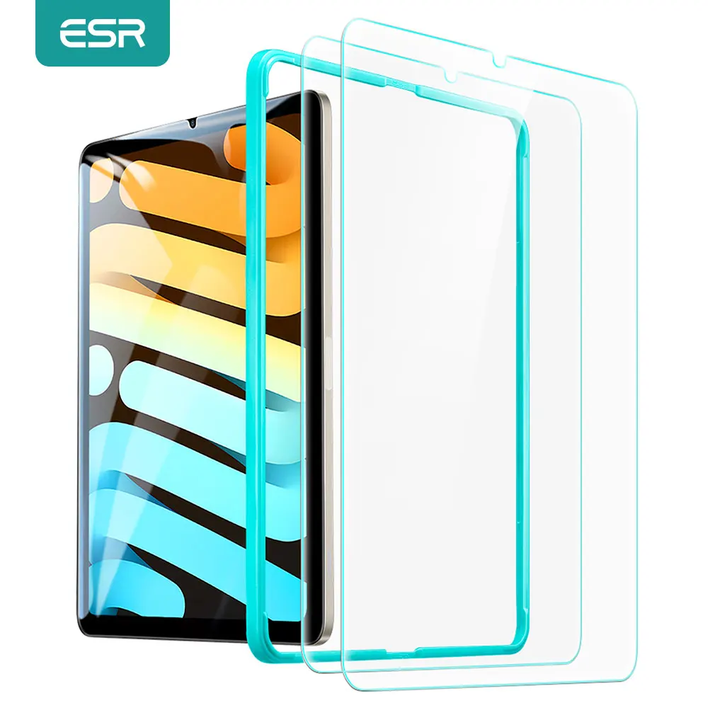 ESR 2PCS Glass for iPad Air 5 4 Screen Protector for iPad mini 6  for iPad 9 8 7 Protector for iPad Pro 12.9 11 Tempered Film