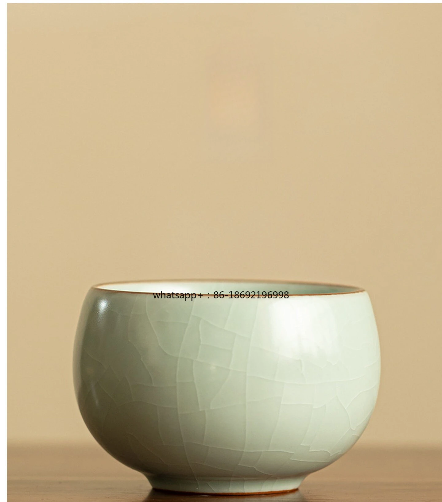 Ru Kiln Copper Coin Master Single Cup Ceramic Kung Fu Tea Set Personal Special Tea  Household Open Film Can Raise Tea