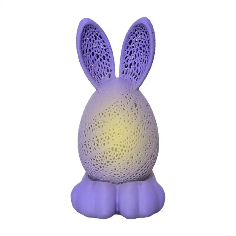 Lighted Rabbit Decor Bunny Figure Easter Statue with Light Creative Animal Figures with Ears Big Feet and Tail Spring Holiday