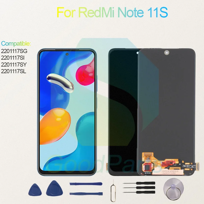 Test Before Ship For RedMi Note 11S Display Touch Screen Digitizer Panel Assembly Lcd Screen 2201117SG/SI/SY/SL Note 11S Screen
