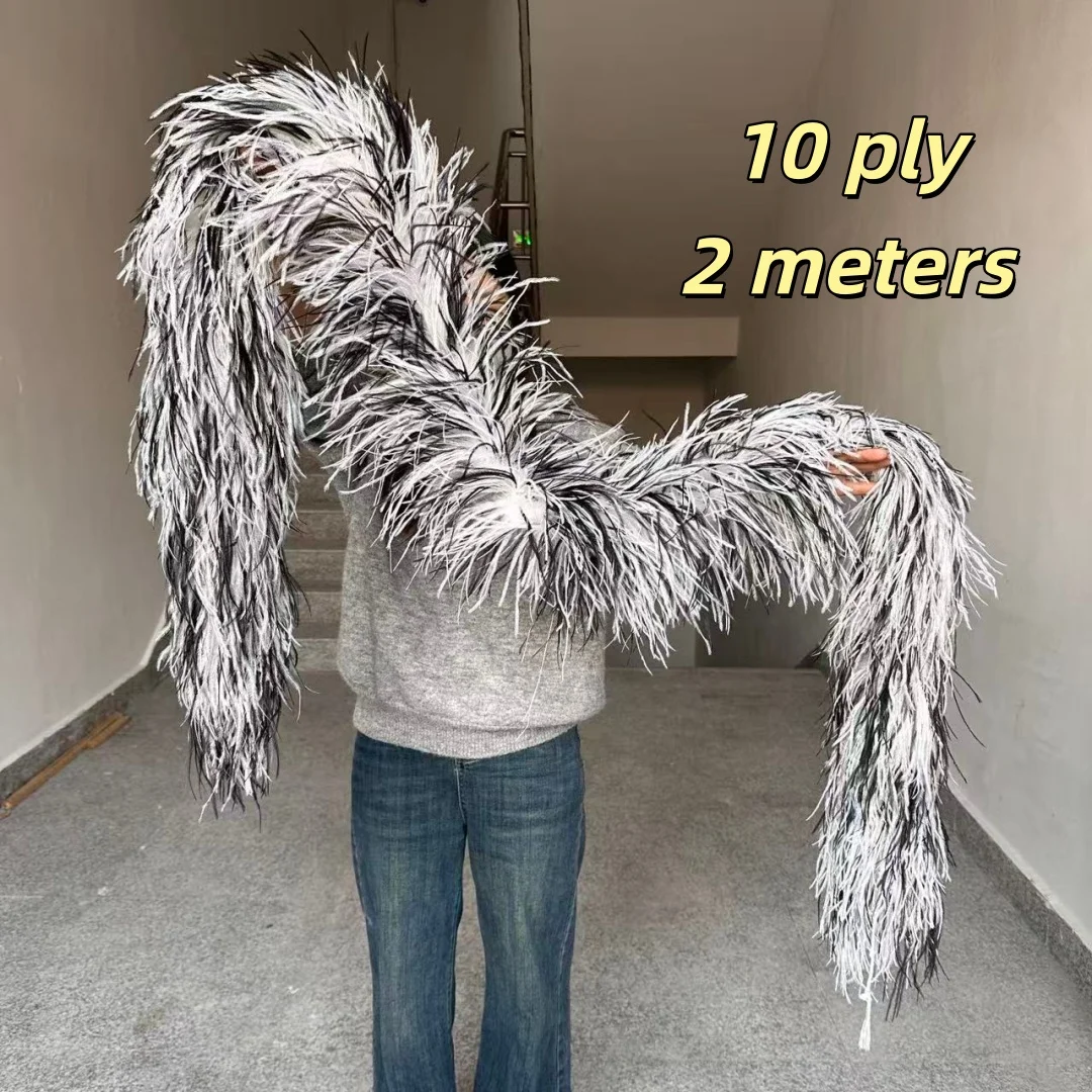 

Шаль-боа из страусиных перьев по индивидуальному заказу, 2-20 слой, пушистая отделка шарфа-боа, 1-2 метра для рождественского сценического платья, сделай сам