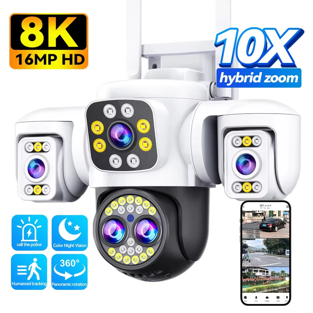 camera-wifi-8k-16mp-zoom-10x-quatre-objectifs-trois-ecrans-protection-de-securite-cctv-surveillance-video-yoosee-360-°
