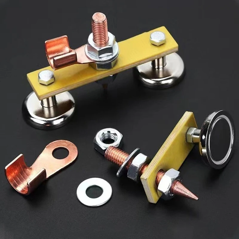 1pc Magnetic Welding Bracket Magnetic Head Welding Machine Grounding Clamp Car Body Locator for Stable Welding Operations