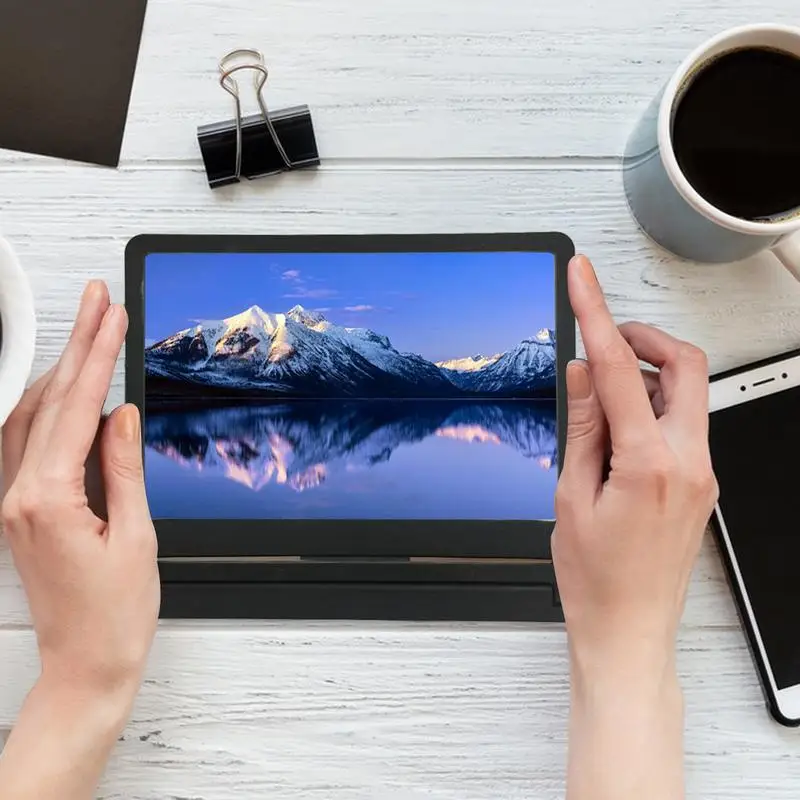 Lupa plegable para pantalla de teléfono, amplificador de vídeo HD con soporte para teléfono inteligente, protección ocular, proyector de teléfono para películas en 3D