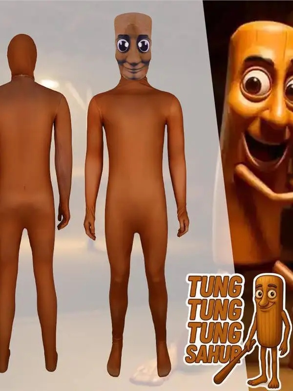 ชุดคอสเพลย์ Loween Tight Costume TungTung Sahur Mountain Sea Classic สำหรับสวมบทบาท ทำจากเส้นใยโพลีเอสเตอร์ แฟชั่นสำหรับผู้หญิง