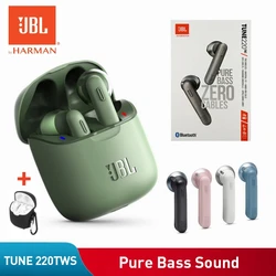 JBL-Tune 220TWS Fones de Ouvido Bluetooth com Microfone Estéreo, Fones De Ouvido Sem Fio, Fones De Ouvido Esportivos, Capa Livre, 100% Original