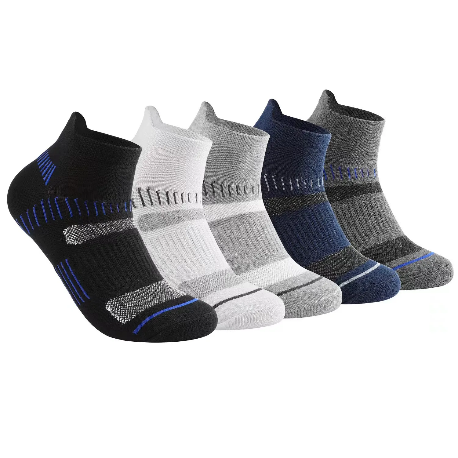 

5 Pairs Sport Ankle Socks Athletic Low-cut Sock Thick Knit Sock Outdoor Fitness Breathable Quick Dry Wear-resistant Warm Socks