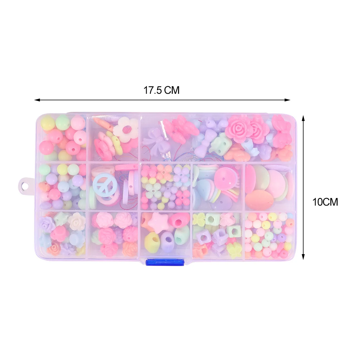 1Set DIY String Beads Kit Kleurrijke Acryl Losse Kralen voor Kinderen Educatief Creativiteit Hands-on Armband Ketting Maken