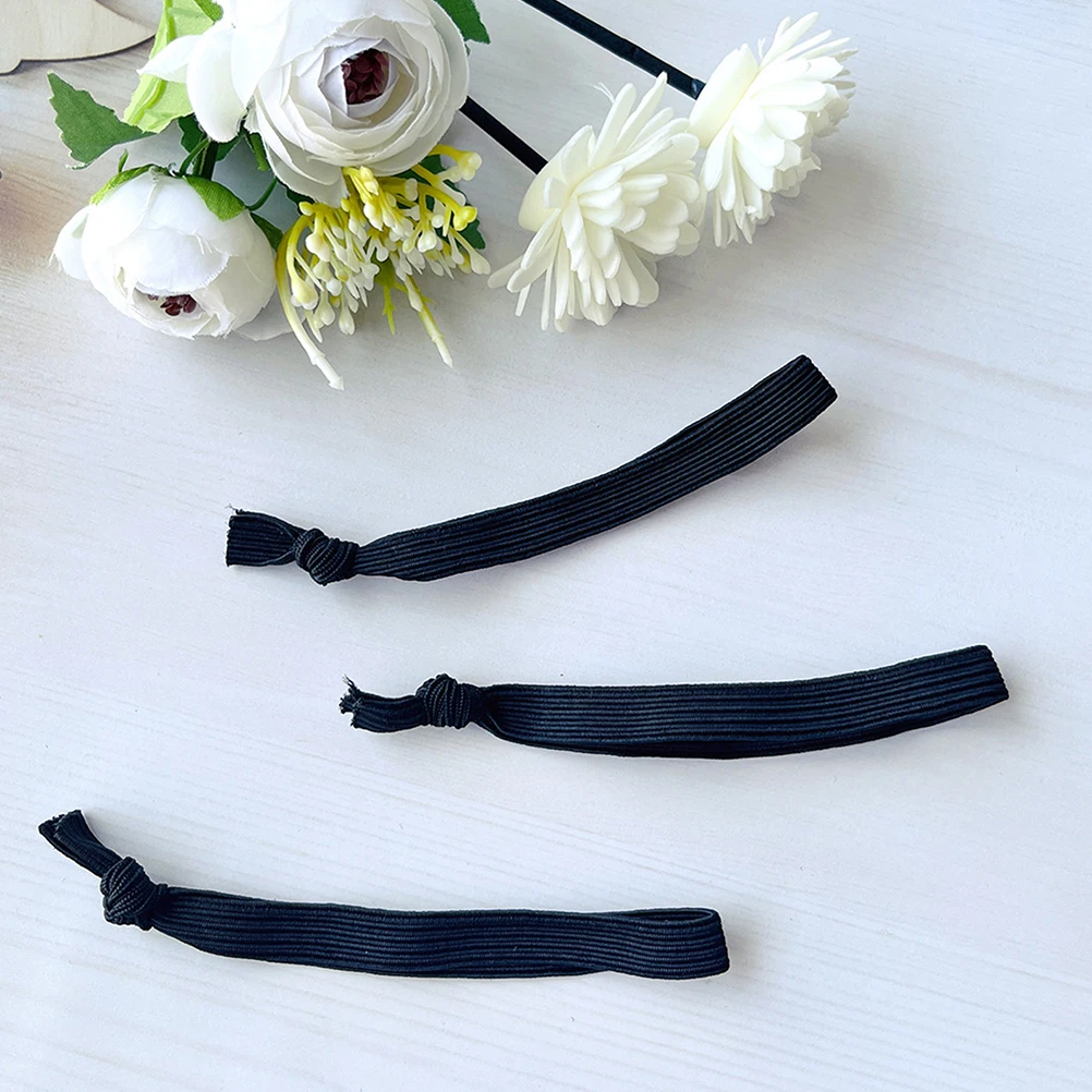 

20pcs Wrist Bands for Men Hair Ties For Men Adjustable Elastic Scrunchies Black Ponytail Holders Sports Accessories