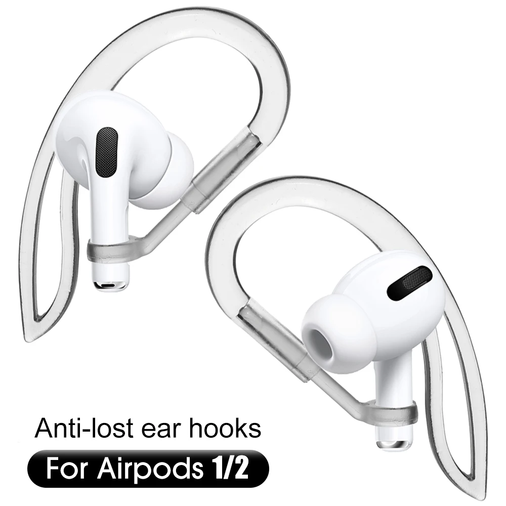 5/1Pairs Transparent Ear Hooks For Airpods 2 1 Anti-Slip Sports Outdoor Earhooks Tips Holder Bluetooth Earphone Silicone Earhook