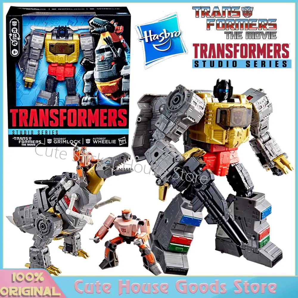 متوفر في المخزون لعبة شخصيات هاسبرو ستوديو الأصلية من سلسلة ليدر كلاس ذا ترانسفورمرز: لعبة شخصيات الفيلم دينوبوت جريملوك وأوتوبوت هيلي