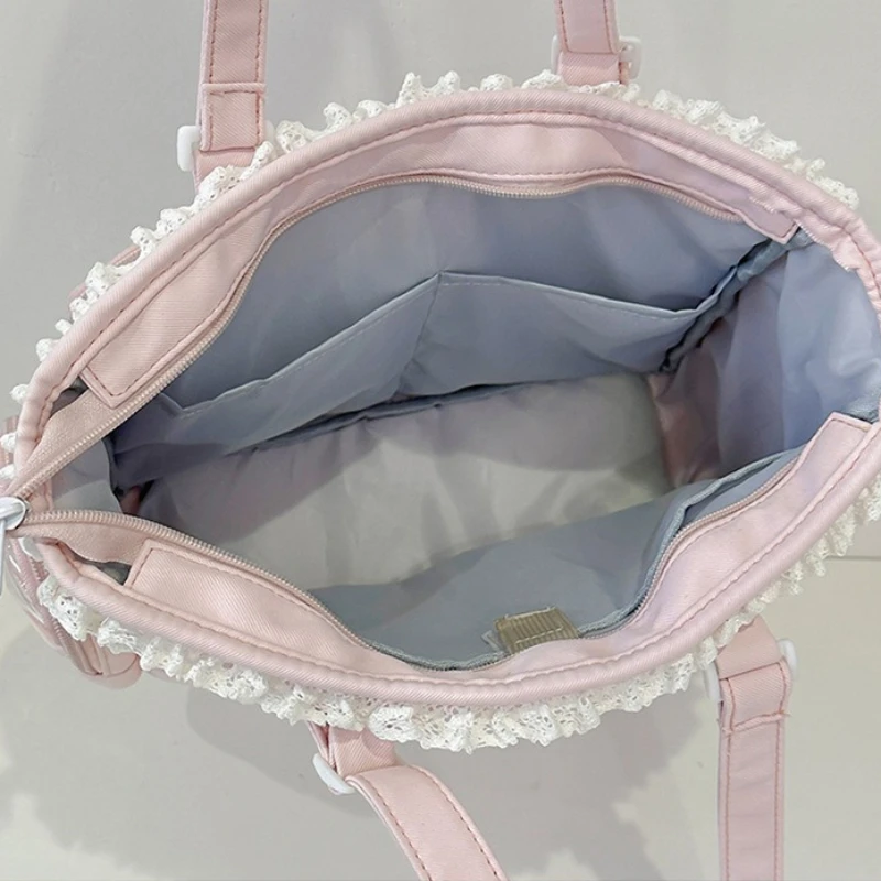 Japan Style Preppy Messenger Bag with Cute Bow Anime Shoulder Crossbody Bag For Sweet JK Girls Tote Bag image 5