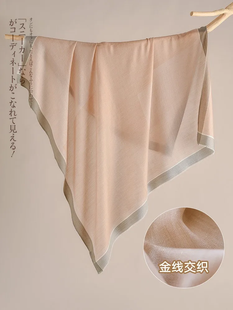 Light and thin real wool silk scarf large square new style for women summer air-conditioned room shawl outerwear
