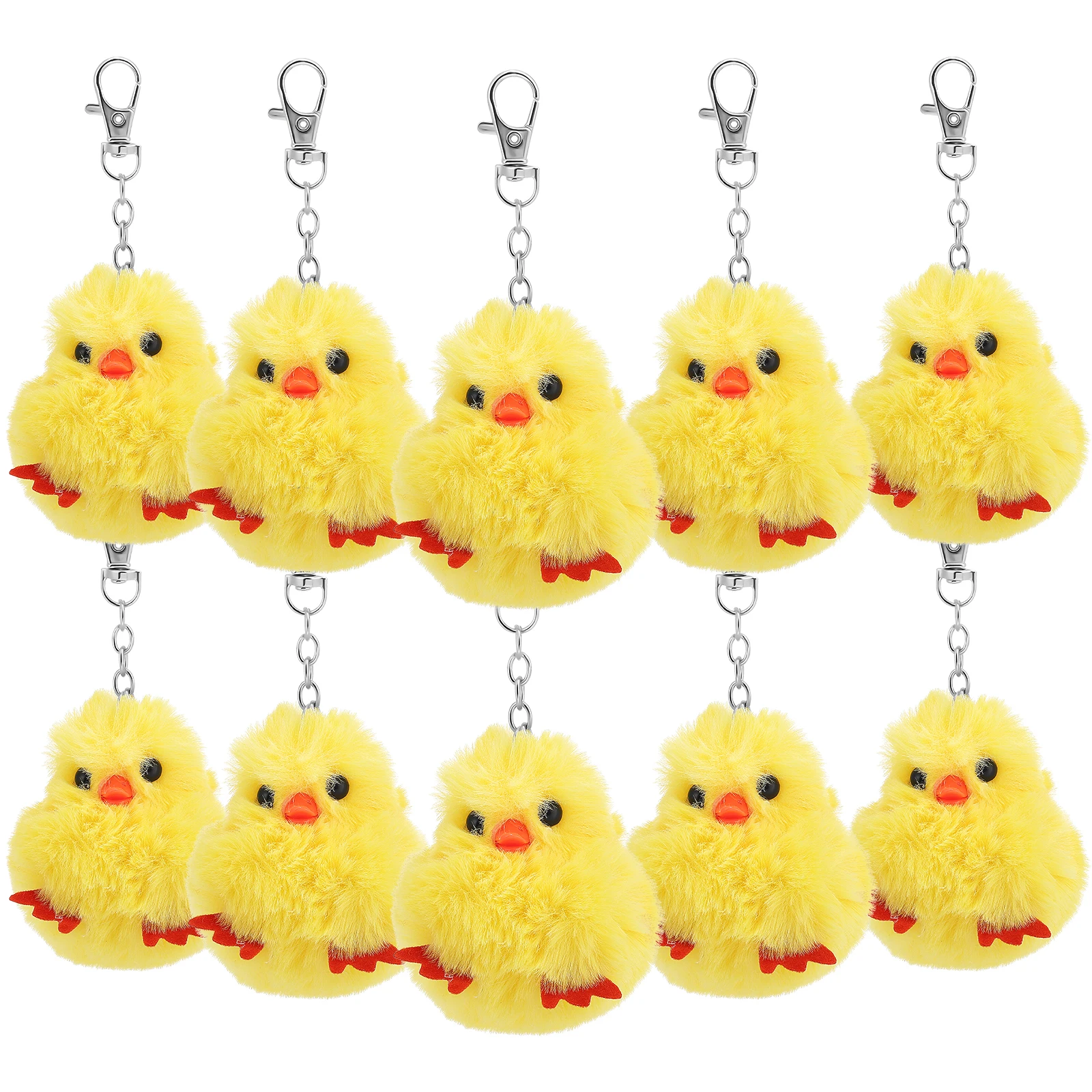 

10 pcs Little Keychain 15x6cm Stuffed Animal Bag Pendant Cute Kawaii Cartoon Keychains Easter Ducks