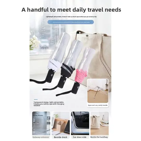 1pc automatic transparent folding umbrella, waterproof, durable and portable rain gear, is an ideal gift for friends.