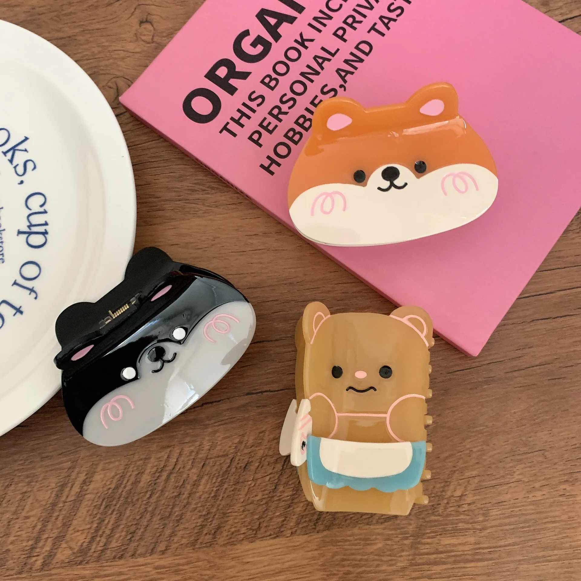 1 قطعة نمط جديد حمض الخليك الصغيرة الطازجة الحلو فصيل كورجي صغير غبي الدب انتزاع كليب لطيف فتاة الشعر انتزاع القرش كليب إكسسوارات الشعر #2