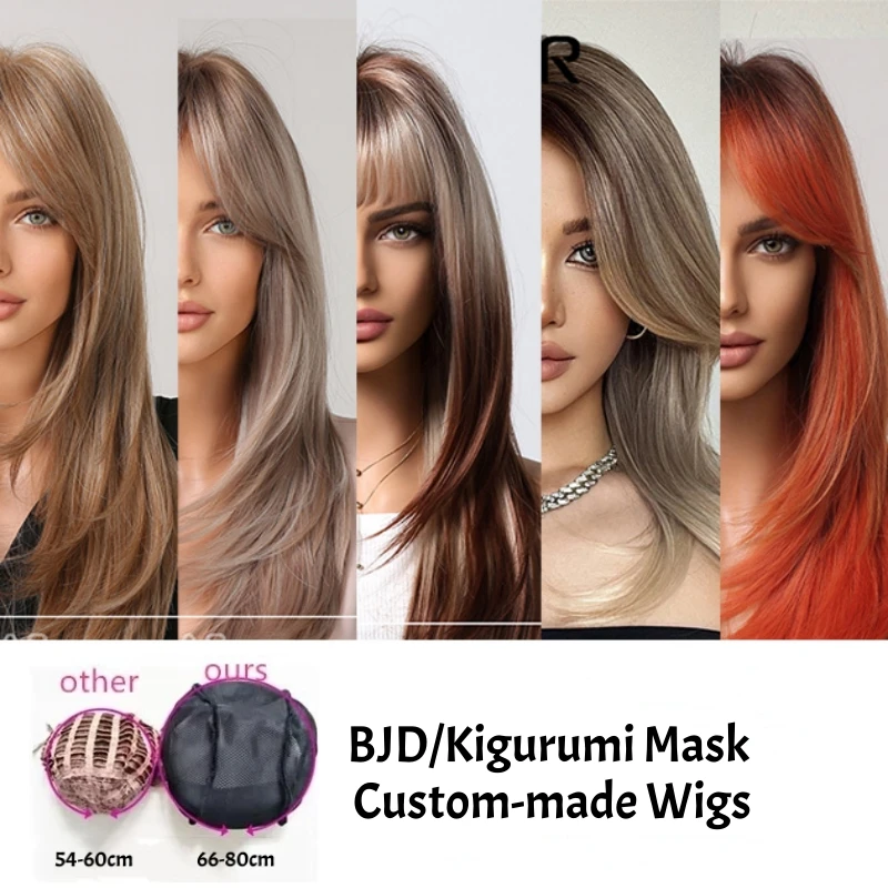 

(GL48) Мультфильм Аниме Кигуруми Косплей Маска Лолита Трансвестит BJD Маска Индивидуальные Big Net Rolling Красочные Длинные Волосы Парики