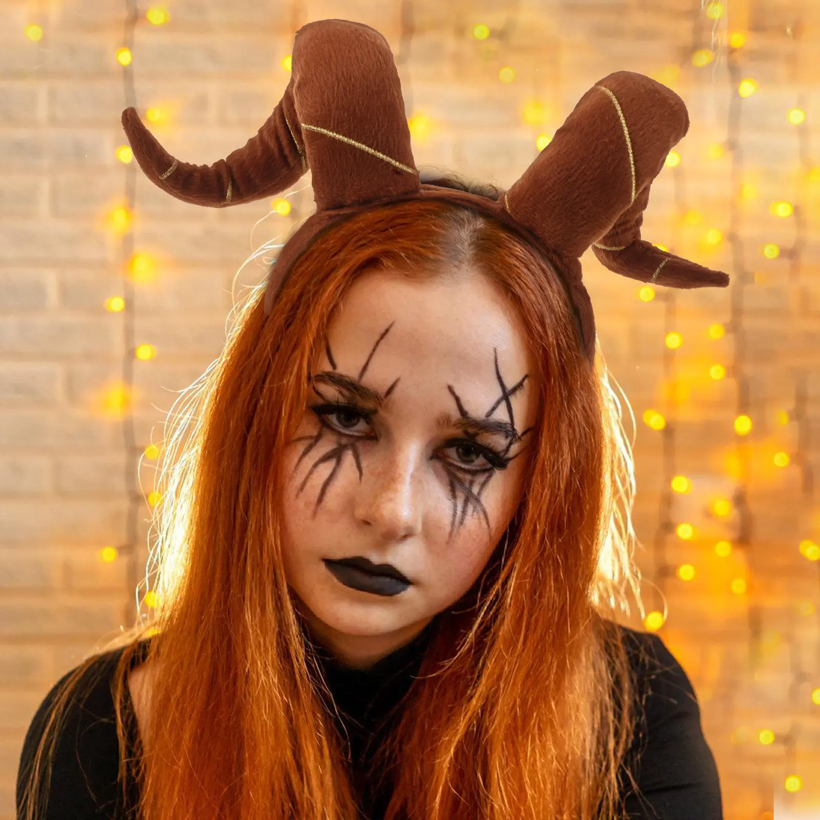 

Ox Horn Headband Halloween Costume Headwear Cosplay Hair Accessory Bull Horn Hairband Party Masquerade Fancy Dress Decoration