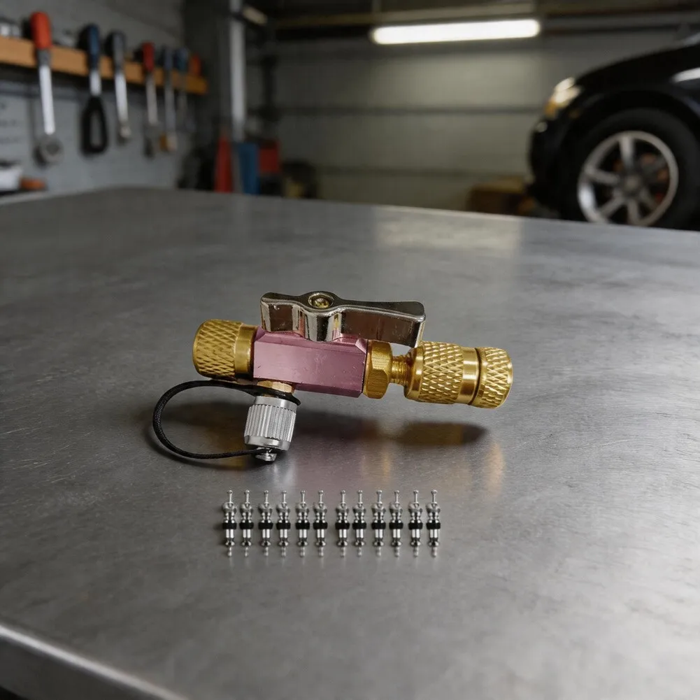 Valve Core Removal Tool for 5/16-inch HVAC Systems Enables 20 Vacuum Levels with Double O Ring Ball Valve Seal