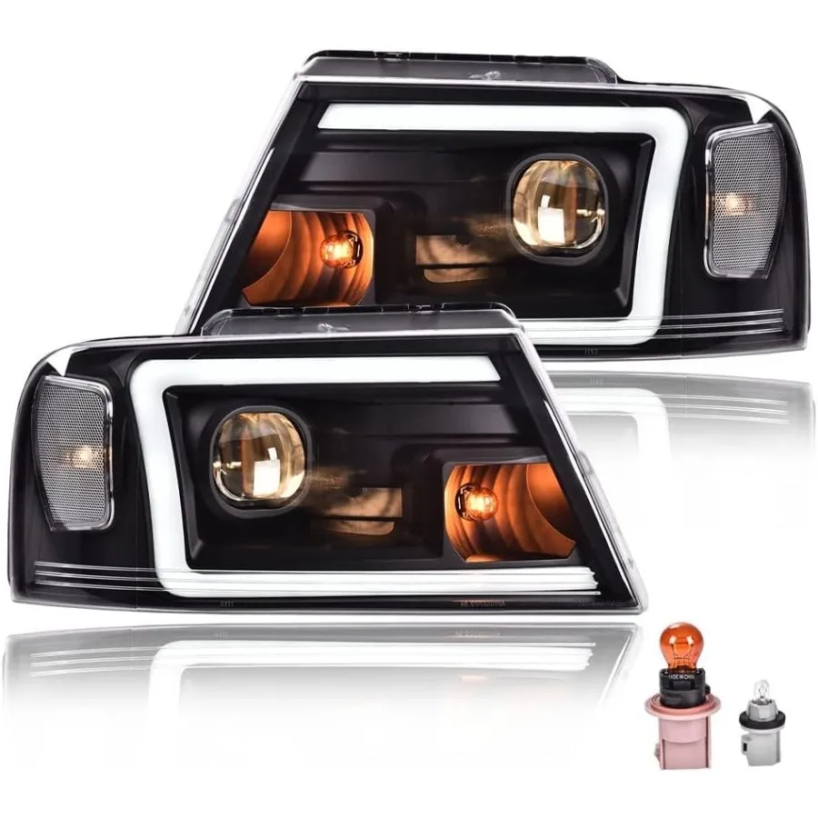 LED Headlights Assembly Compatible with F150 Pickup 2004-2008 Lincoln Mark LT 2006-2008 NOT For 04 F150 Heritage Flareside Beds